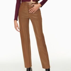 Aritzia Size 4 The Melina Pant Wilfred Faux Leather Pants Brown